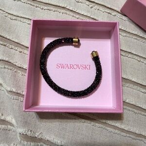 Swarovski Black Crystal Bracelet with Gold Tips